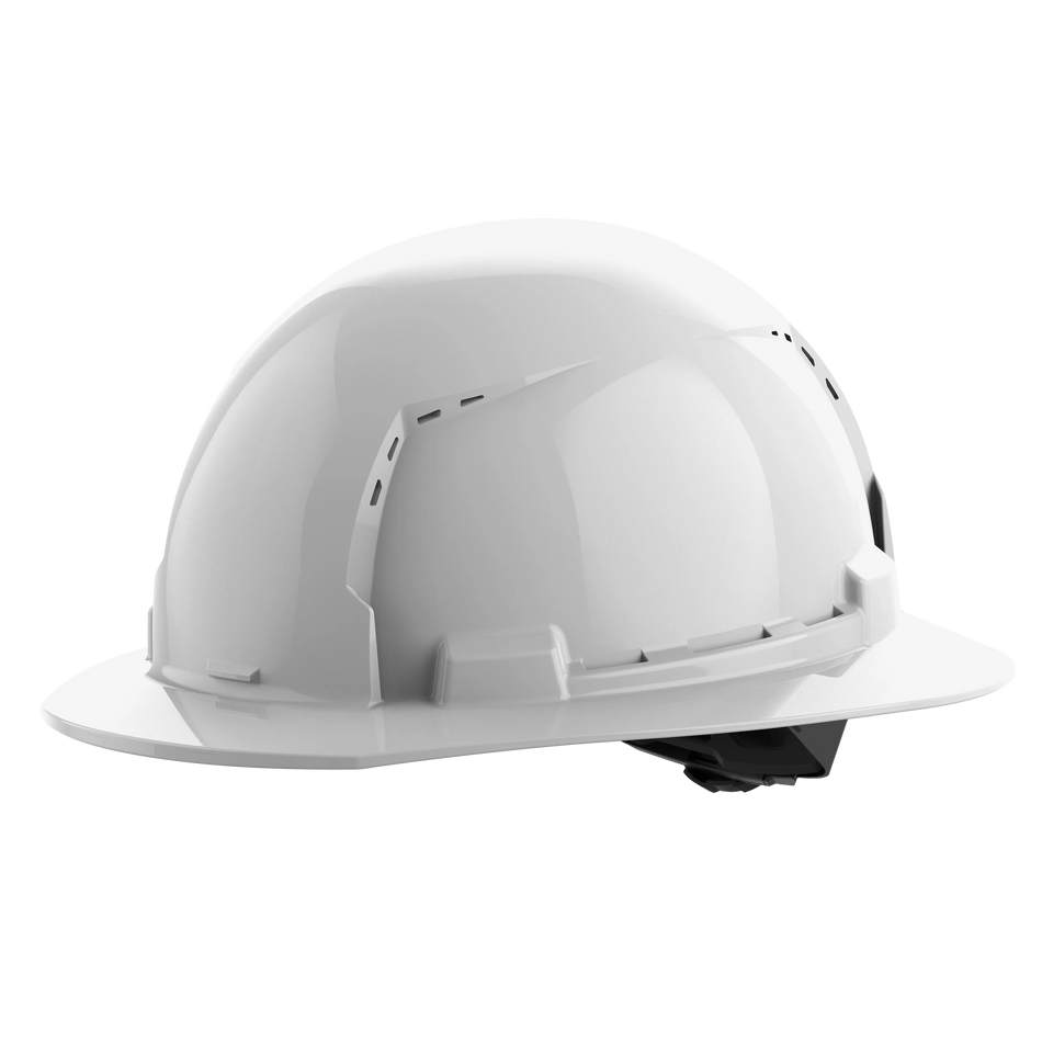 BOLT™ White Full Brim Vented Hard Hat