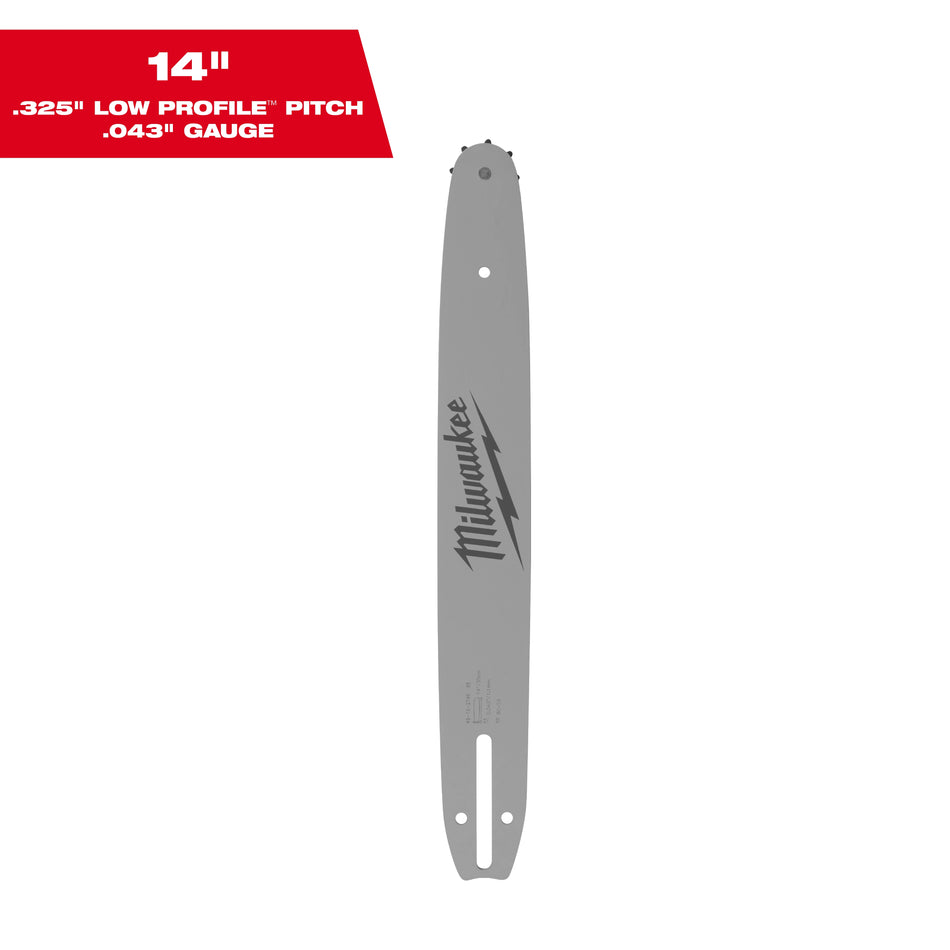 Milwaukee 14" .325" LOW PROFILE™ Pitch, .043" Gauge Guide Bar
